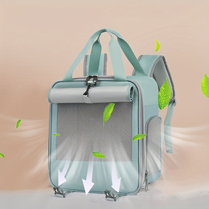 Portable <b>Cat</b> <b>Backpack</b> & Box Oxford Material Zipper Closure Breathable Comfortable Large Space Power Saver for Camping Daily Use - Product Image 5