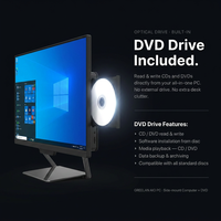 21.5 23.8 Inch All-in-One PC with DVD Drive Intel Core I3 I5 Windows 11 FHD IPS Desktop Computer for Education and Training