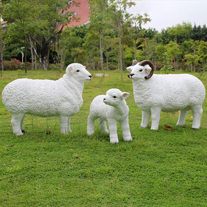 Modello di Pecora, Scultura Realistica di Capra e Pecora, Ornamenti Decorativi per Animali da Esterno, Fattoria, Giardino, Cortile, Prato - Product Image 4
