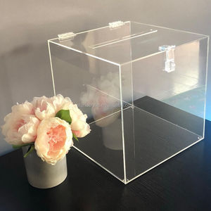 Clear Acrylic <strong>Lockable</strong> Suggestion <strong>Box</strong> Acrylic Wedding Card <strong>Box</strong> Clear Acrylic Wedding Post <strong>Box</strong> - Product Image 5