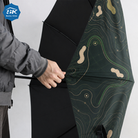 Parapluie de golf avec impression de carte topographique, résistant au vent, armature renforcée, pour souvenirs personnalisés de club de golf