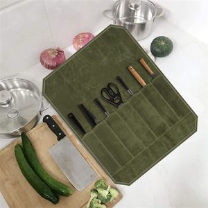 Bolsa Portátil para Cuchillos de Chef, 7 Piezas, Verde Militar, Bolsa de Almacenamiento de Cocina Resistente para Cocina Occidental y China - Product Image 1