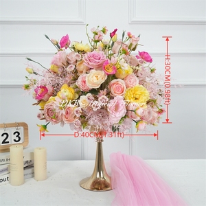 Wholesale silk Colorful <b>flower</b> Ball real touch <b>Flowers</b> Table Floral <b>Artificial</b> Centerpiece <b>Flower</b> Ball - Product Image 2