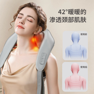 Intelligent Electric Neck Massager Rechargeable Gray USB Powered Neck Massage For Home Use - Product Image 1