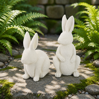 Sculptures de lapins blancs résistantes aux intempéries pour jardin, décorations de pelouse et de patio extérieures, jolies statues d'animaux pour cour arrière