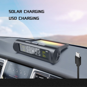 Solar Powered <strong>TPMS</strong> - Wireless Car Tire Pressure Monitor System with 4 <strong>Sensors</strong>, Real-Time Pressure/Temperature Alarm - Product Image 3