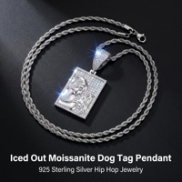 Nouvel accessoire créatif Hip Hop incrusté de moissanite, pendentif militaire tridimensionnel en argent S925, style urbain