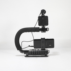 Soporte estabilizador para teléfono móvil Bediro en forma de U con luz de relleno y micrófono para grabación de video AY-49U - Product Image 3