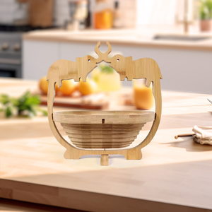 Cesto di frutta in bambù e cesto di frutta in legno pieghevole in bambù - Product Image 3