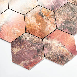 Ubin dinding logam desain segi enam Modern kustom kulit jeruk dan tongkat batu terlihat di dapur kamar mandi Backsplash ketebalan 4mm - Product Image 6