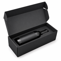 Boîte cadeau noire mate pour vin, avec logo personnalisé, vernis UV sélectif, insert sécurisé pour whisky et spiritueux, emballage cadeau de fêtes, vente en gros