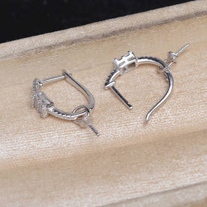 Support de boucles d'oreilles en argent S925 en forme de goutte d'eau, accessoires de bricolage pour la fabrication de bijoux en perles, support de boucles d'oreilles semi-finis 10-12 JG5944 - Product Image 5