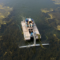 Bateau amphibie multifonctionnel avec coupe-herbe sous-marin, coupe les roseaux et le jacinthe d'eau, automatique, écologique.