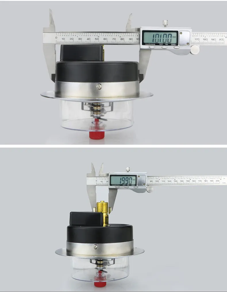 Medidor de presión de fábrica de China Logotipo personalizado Tipo de contacto eléctrico axial 0,1-Manómetro de gas hidráulico de 60mpa