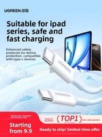 Cable de Carga Rápida USB-C a USB-C US264 para iPad, iPhone 15 Pro, 16, Portátil, Teléfono Móvil, con Cubierta de PVC, 60W PD, Compatible con CarPlay