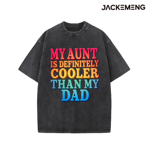 Camiseta Oversize <span class=keywords><strong>de</strong></span> Algodón Lavado con Estampado '<span class=keywords><strong>Mi</strong></span> <span class=keywords><strong>Tía</strong></span> es Genial', Estilo Retro Streetwear, para Uso Diario Casual, Venta al por Mayor desde Almacén <span class=keywords><strong>de</strong></span> EE. UU. - Product Image 4