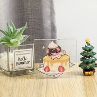 Présentoir sur pied en acrylique personnalisé pour figurines Anime/Dessin animé, avec shaker transparent, et pendentif porte-clés DIY personnalisable