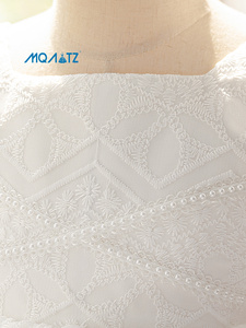 MQATZ abiti alla moda per bambine fiore principessa <span class=keywords><strong>abbigliamento</strong></span> per bambine formale stile solido Performance di nozze colore bianco L6022 - Product Image 5