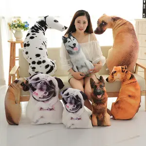 Fabbrica all'ingrosso personalizzato realistico cucciolo di peluche morbido cuscino simulato cane peluche cuscino giocattoli