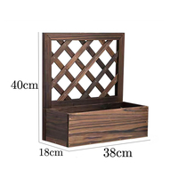 Jardinière murale simple en bois de sapin chinois carbonisé rustique, légère, pour extérieur, anti-corrosion, décoration de jardin