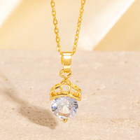 Collier pendentif en zircon brillant à motif animal pour femmes, laiton plaqué or de haute qualité, bijoux personnalisés tendance