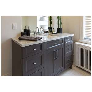 <b>White</b> Sink Marble <b>Bathroom</b> <b>Cabinet</b> Modern Washroom Solid Wood Vanity With <b>Mirror</b> - Product Image 6