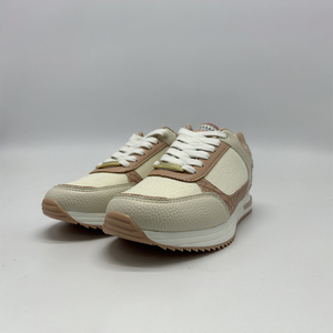 Sneakers de marche multi-textures à plateforme, couleur zigzag, patch tissé, lacets, chaussures décontractées rétro - Product Image 5