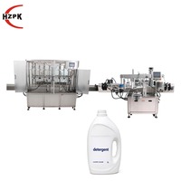 Ligne de production HZPK de machine de remplissage et d'étiquetage automatique à pompe à engrenages linéaire pour liquides et pâtes, pour détergents, shampooings, bouteilles en plastique et en verre