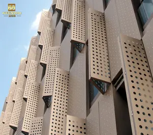Persienne Façades ventilées Volet vertical en aluminium perforé Persienne Panneaux de façade en forme d'ellipse pour l'extérieur des bâtiments