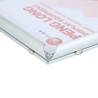 Penglong PL-MDB25 Cadre à clipser double face A2 25 mm pour expositions intérieures, panneau publicitaire suspendu en métal pour vitrine, résistant aux UV