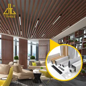 Factory suppliers aluminum tubes Ceiling suppliers Ceiling Aluminum Wooden Grain Transfer Profile