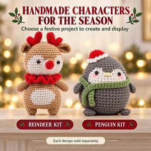 Ornement de Noël festif en crochet fait main, animal amigurumi, pour chaussette de Noël, à suspendre à l'arbre, ambiance saisonnière hivernale - Product Image 5