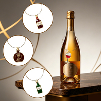 Échantillon disponible : Breloques décoratives en émail pour verres à vin, identificateurs réutilisables pour bouteilles et verres, étiquettes décoratives pour fêtes et bars