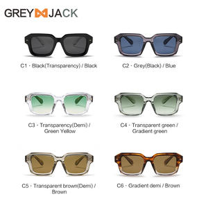 Lunettes de soleil carrées grises Jack, monture TR90, polarisées UV400, unisexe, noires, type 3, pare-soleil - Product Image 4