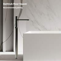 Baignoire de salle de bain sur pattes d'angle en acrylique autoportante