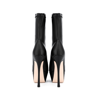 حذاء نسائي شتوي موديل 2022, حذاء نسائي شتوي مثير بكعب عالي <span class=keywords><strong>6</strong></span> بوصات مطاط أسود من جلد البولي يوريثان - Product Image 6