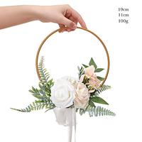 Bouquet de demoiselle d'honneur créatif avec nœuds et roses artificielles pour mariage, décoration de la Saint-Valentin, guirlandes et arrangements d'arche