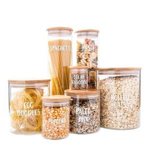 70/100/800/1000/1800/2100ml Handblown Airtight Food Grade Kitchen Storage <strong>Glass</strong> Canisters <strong>Glass</strong> <strong>Jar</strong> <strong>With</strong> Bamboo <strong>Lids</strong> - Product Image 1