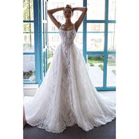 Robes de mariée de luxe, style robe de bal, avec corsage, col carré, en dentelle, coupe trapèze, grandes tailles, pour la mariée, vente en gros