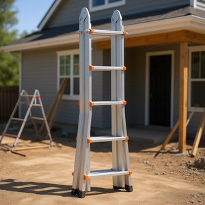 Échelle télescopique en aluminium de 17 pieds, pliable, portable, pour camping-car, 12 marches, capacité de 300 lb - Product Image 2