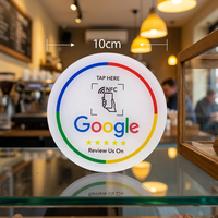 Carte NFC personnalisable pour avis Google, autocollant rond de bureau, puce NTAG213 NTAG215, acrylique