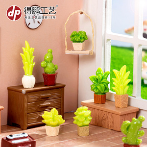 Cactus Artificial Decorativo en Maceta, Artesanía de Resina, Decoración de Escritorio, Adorno para Interiores, Hogar u Oficina - Product Image 4