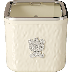 Desktop Trash Can <b>Square</b> Flip Lid Storage <b>Bin</b> For Desk Coffee Table Indoor Use - Product Image 5