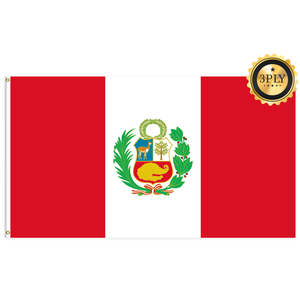 Venta al por mayor 3x5ftPerú banderas del <span class=keywords><strong>Estado</strong></span> 68D/100D poliéster Personalizar todas las naciones envío rápido Proveedor confiable entrega rápida - Product Image 2