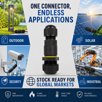 Connecteur étanche M20 1 entrée 2 sorties pour éclairage LED extérieur, connecteur fil à fil pour câblage extérieur et contrôle de puissance industriel