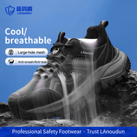 Chaussures de sécurité LANOUDUN, embout en acier, anti-perforation, semelle MD solide, maille respirante, légères, confortables, microfibre, unisexe
