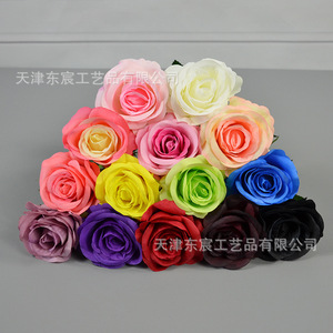 ดอกกุหลาบประดิษฐ์ Dongchen Crafts ก้านเดี่ยว ขนาดกลาง สีเหลืองขาว สำหรับตกแต่งงานแต่งงานและบ้าน - Product Image 3