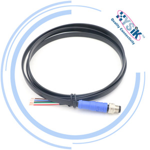 Connecteur mâle M8 droit à tête unique, cordon PUR noir, 5m - Product Image 1
