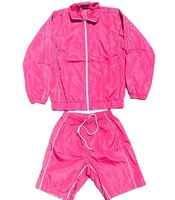 Ensemble deux pièces personnalisé pour homme 2026 – Survêtement coupe-vent et short réfléchissant en nylon avec fermeture éclair