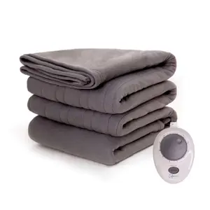 Mainstays Velo cobertor aquecido elétrico, cinza, TwinMicro luxuoso, xadrez cubre cama